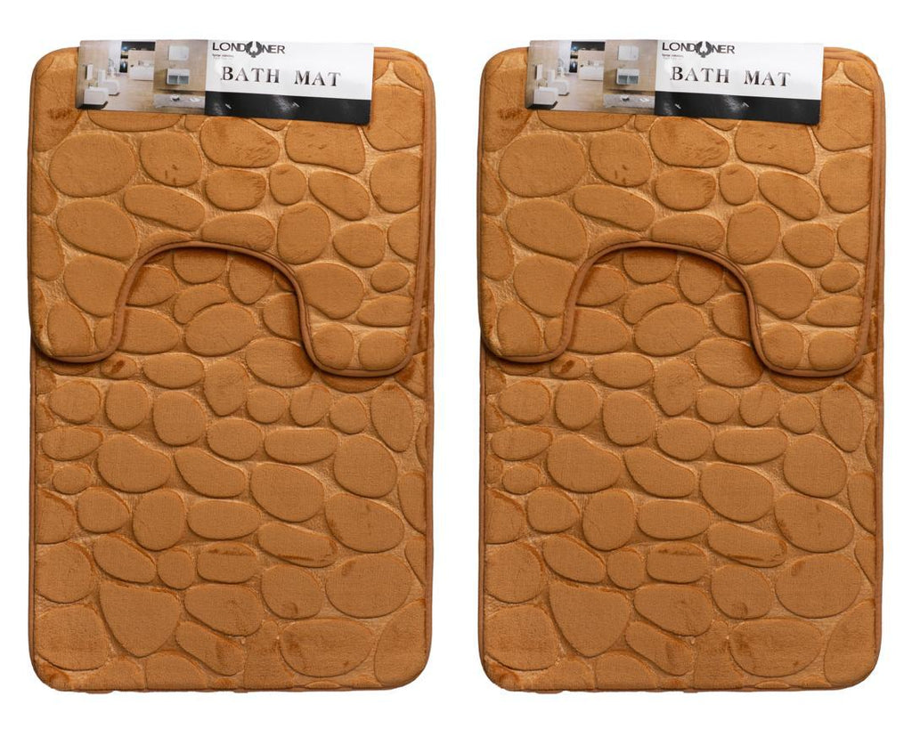 Londoner Brown 2-Piece Bath Mat Set – Soft & Non-Slip