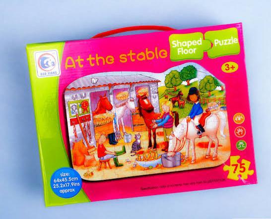 At the Stable 75-Piece Shaped Floor Puzzle – 64 x 45.5 cm