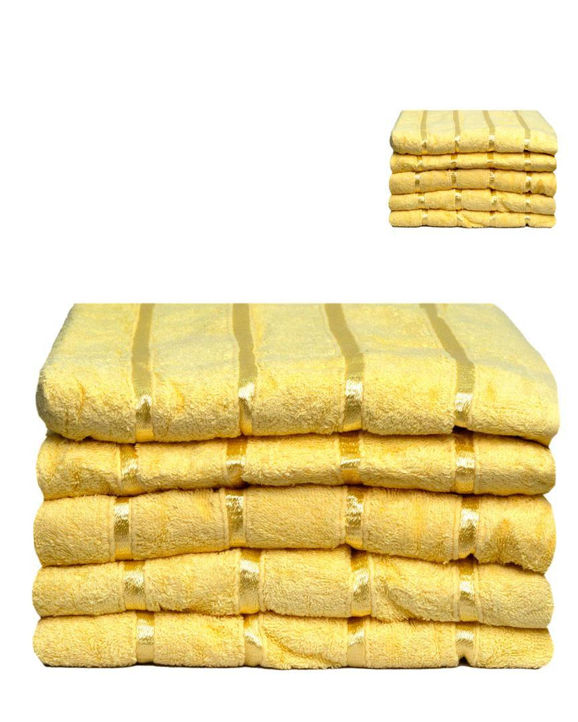 Yellow Fluffy Luxury Bath Towel – 100% Cotton (123×73cm)