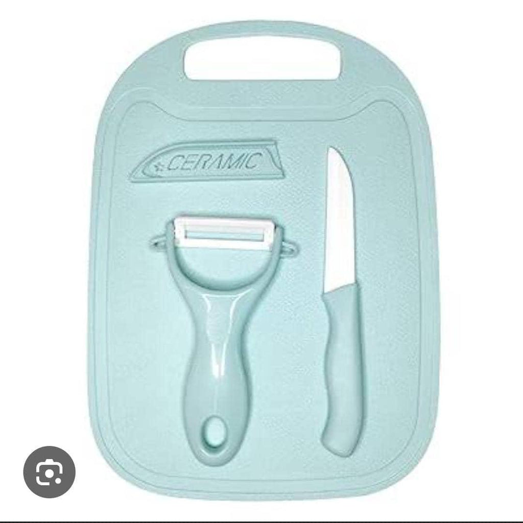3-in-1 Ceramic Kitchen Tool Set – Pink, Blue & Green
