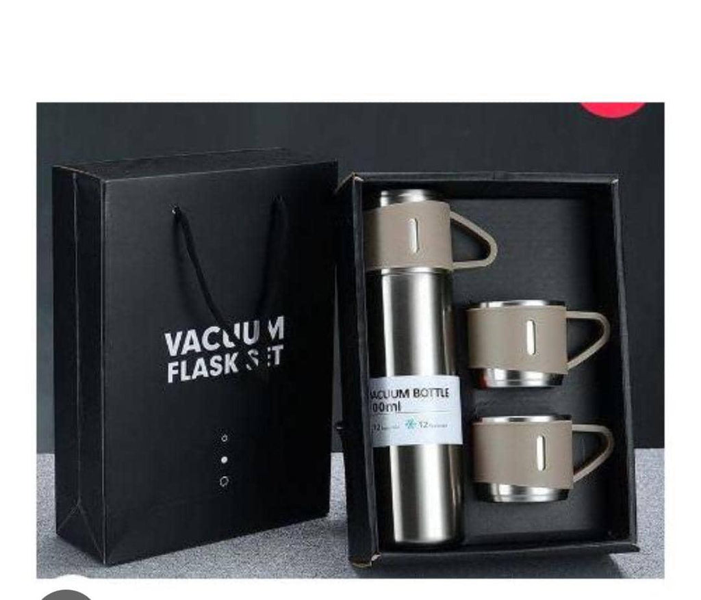 Vacuum Flask with 2 Extra Cups – Hot & Cold