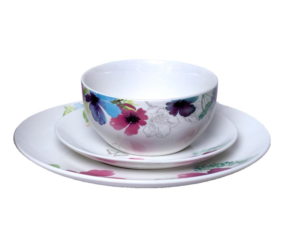 COOKSMART 12-Piece Dinner Set with Elegant Floral Designs