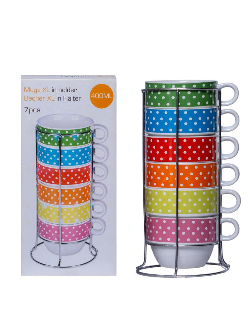 Sleek & Modern 400ml 6-in-1 Mugs with Stand – Elegant Coffee & Tea Set