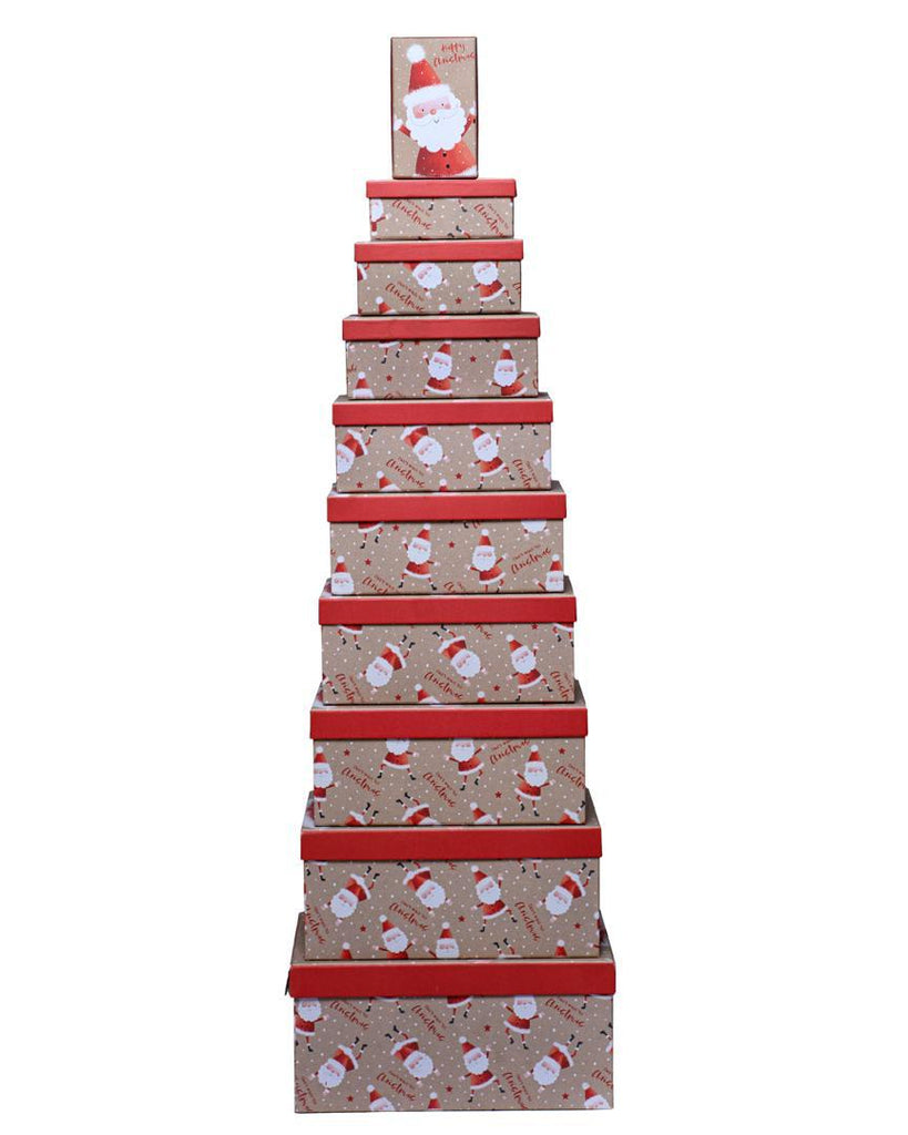 Joyful Festival Happy Christmas 10-in-1 Gift Box Set – Delightful Assorted Sizes