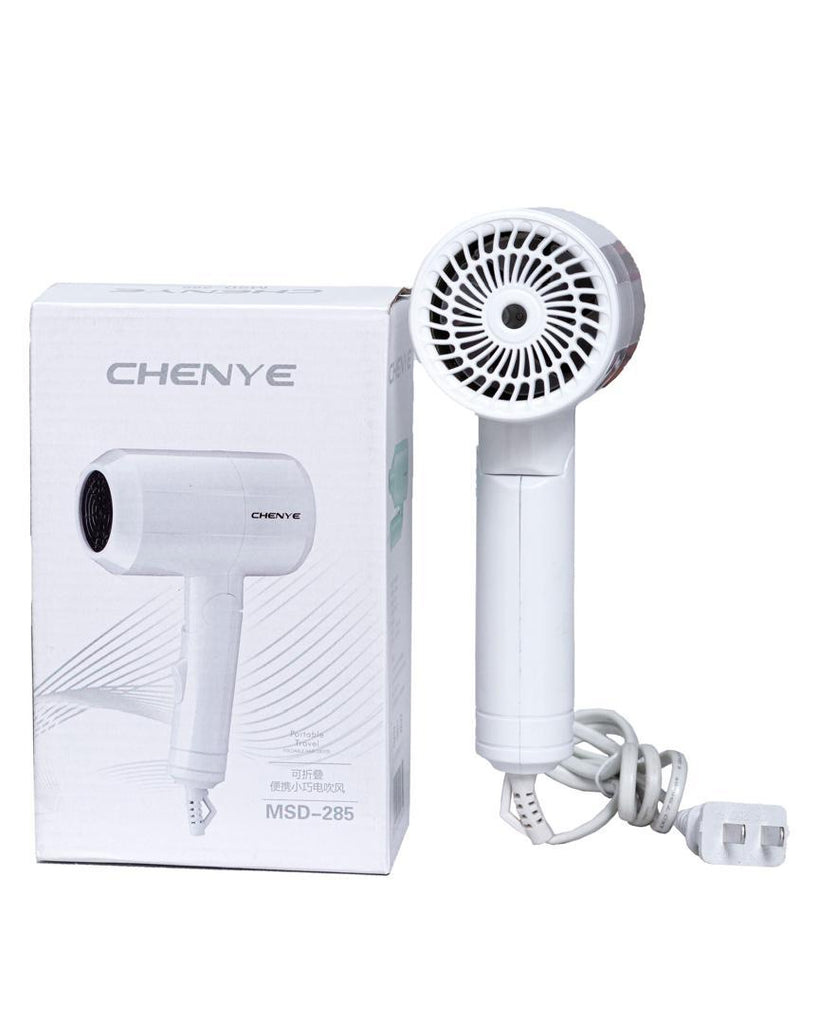 Sleek & Compact White Travel Hair Dryer