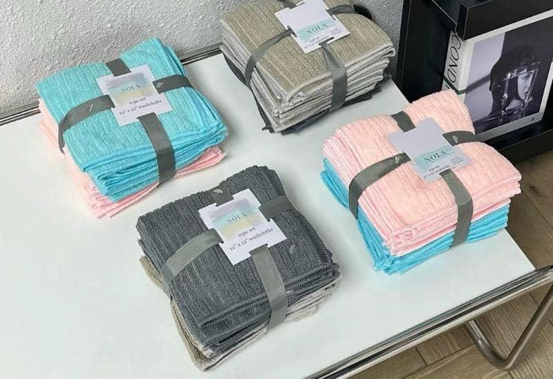 SOUVENIRS NOLA 10-Piece Wash Cloth Set – 12 x 12 cm (100% Polyester)