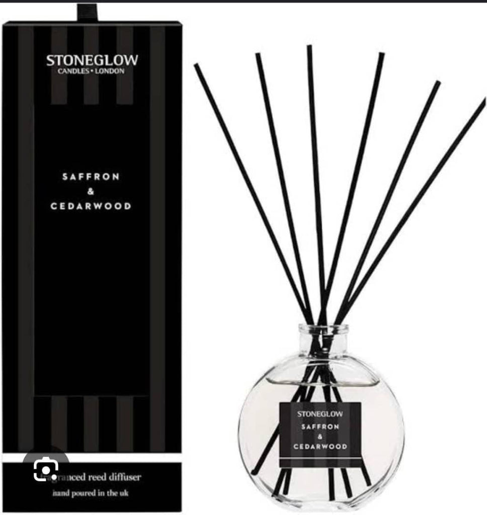 STONE GLOW Saffron & Cedarwood Hand-Poured Reed Diffuser (460ml)