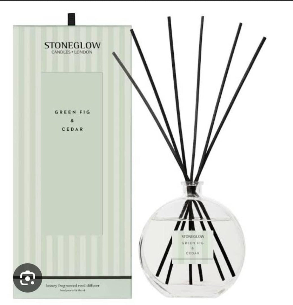 STONE GLOW Green Fig & Cedar Hand-Poured Reed Diffuser (460ml)