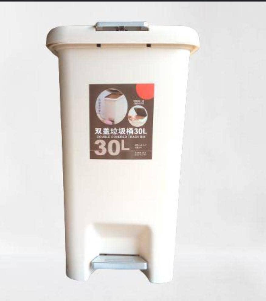 Duorenke 30L Double Lid Pedal Trash Bin