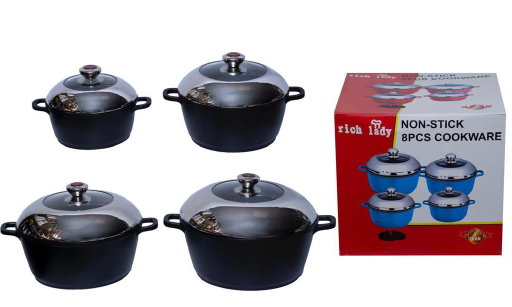 RICHLADY Non-Stick 8-Piece Cookware Set
