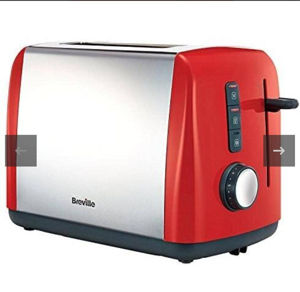 BREVILLE Red 2-Slice Toaster with Removable Crumb Tray