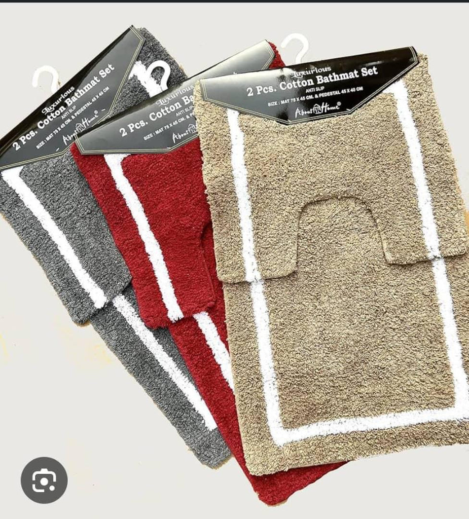 Luxurious 2-Piece Cotton Bath Mat Set