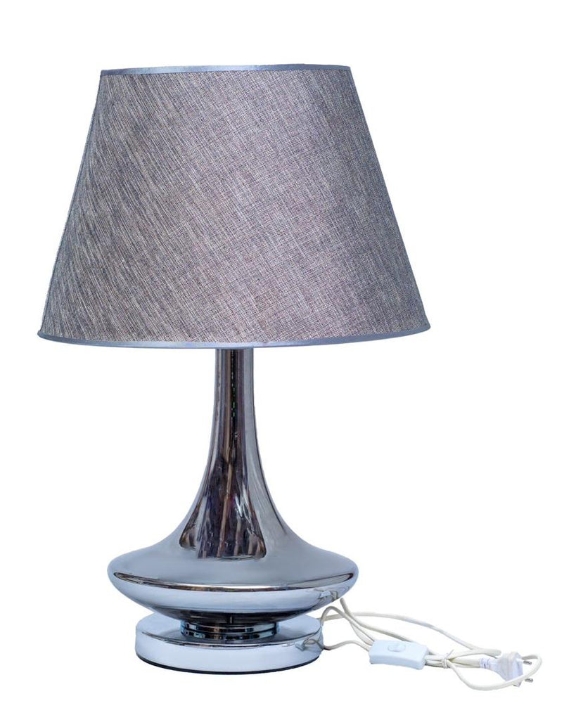 Grey Shade Table Lamp with Power Cord Switch – 53cm