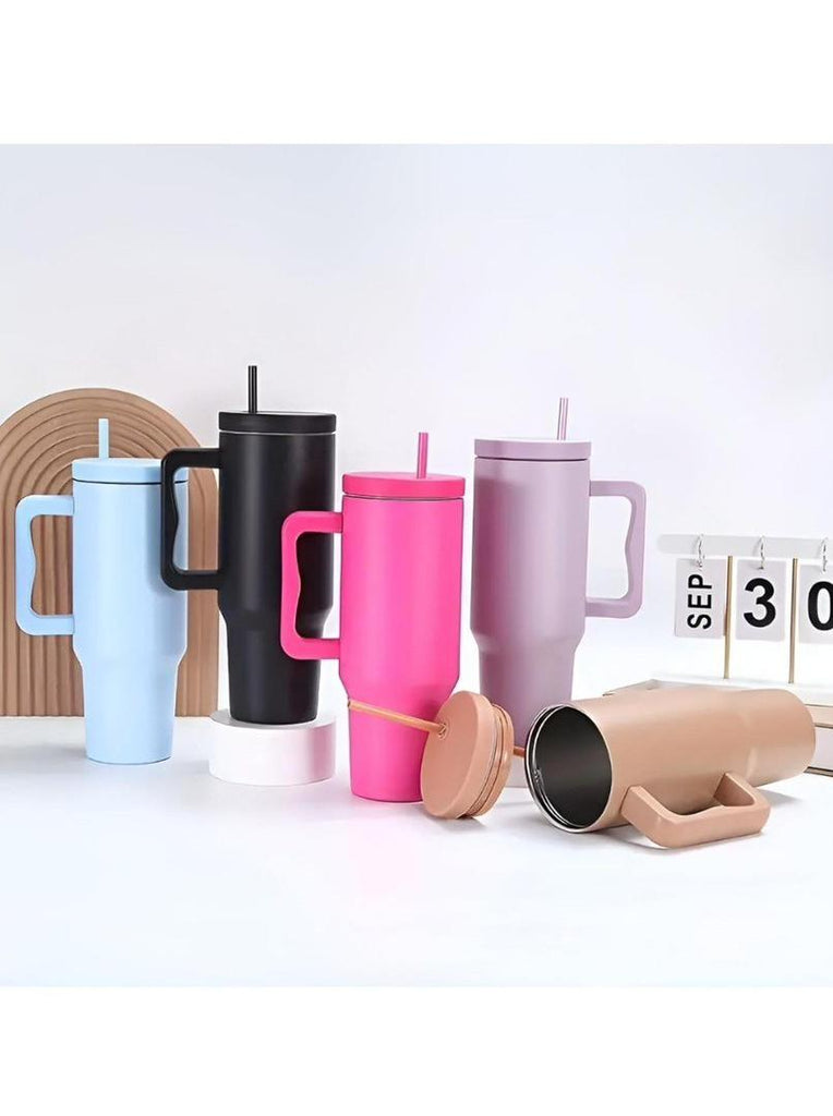 40oz Stainless Steel Insulated Tumbler with Straw - Perfect Car Cup.