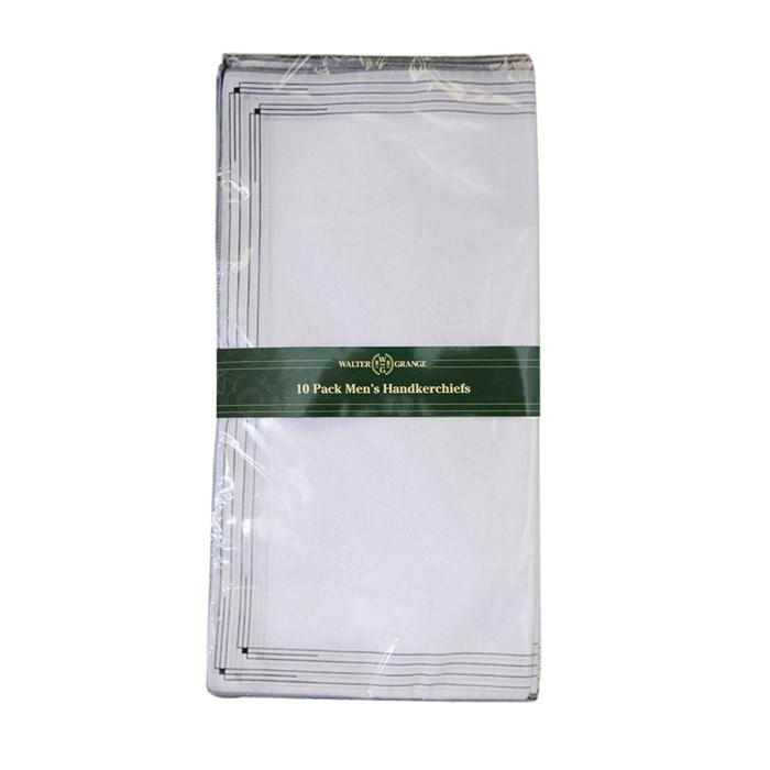 Walter Grange 10 Pack Men’s Handkerchiefs.