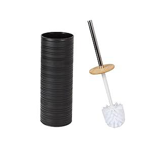 Ribbed Ceramic Toilet Brush & Holder – Elegant and Durable Design
