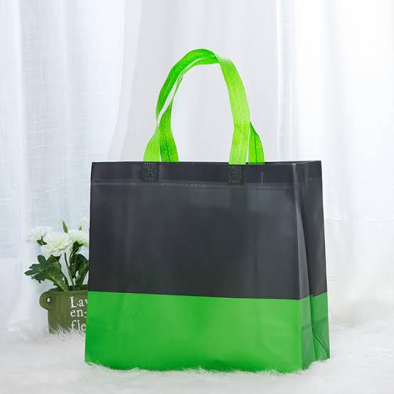 Two-Tone Carrier Bag (Black & Green) – Pack of 10