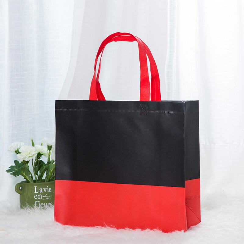 Two-Tone Carrier Bag (Black & Red) – Pack of 10