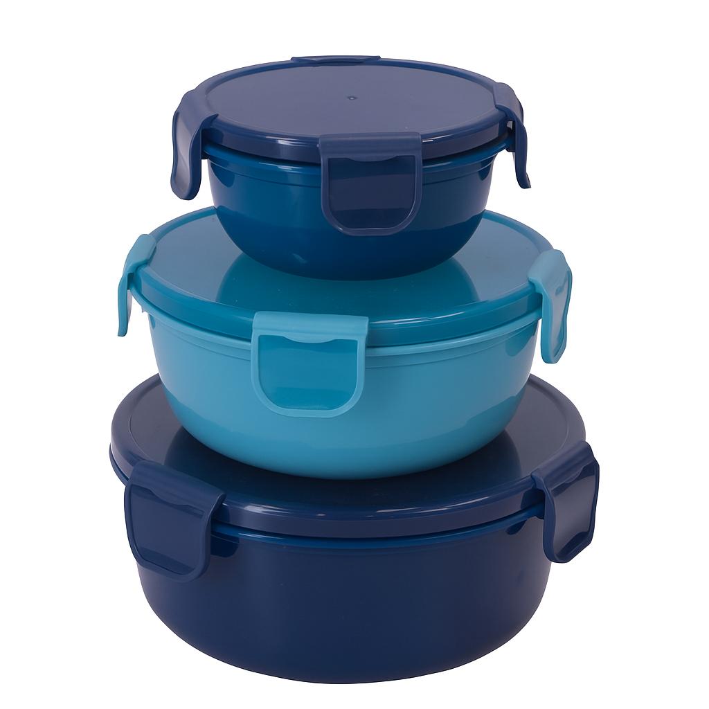 3Pcs Plastic Food Storage Containers With Airtight Locking Lids