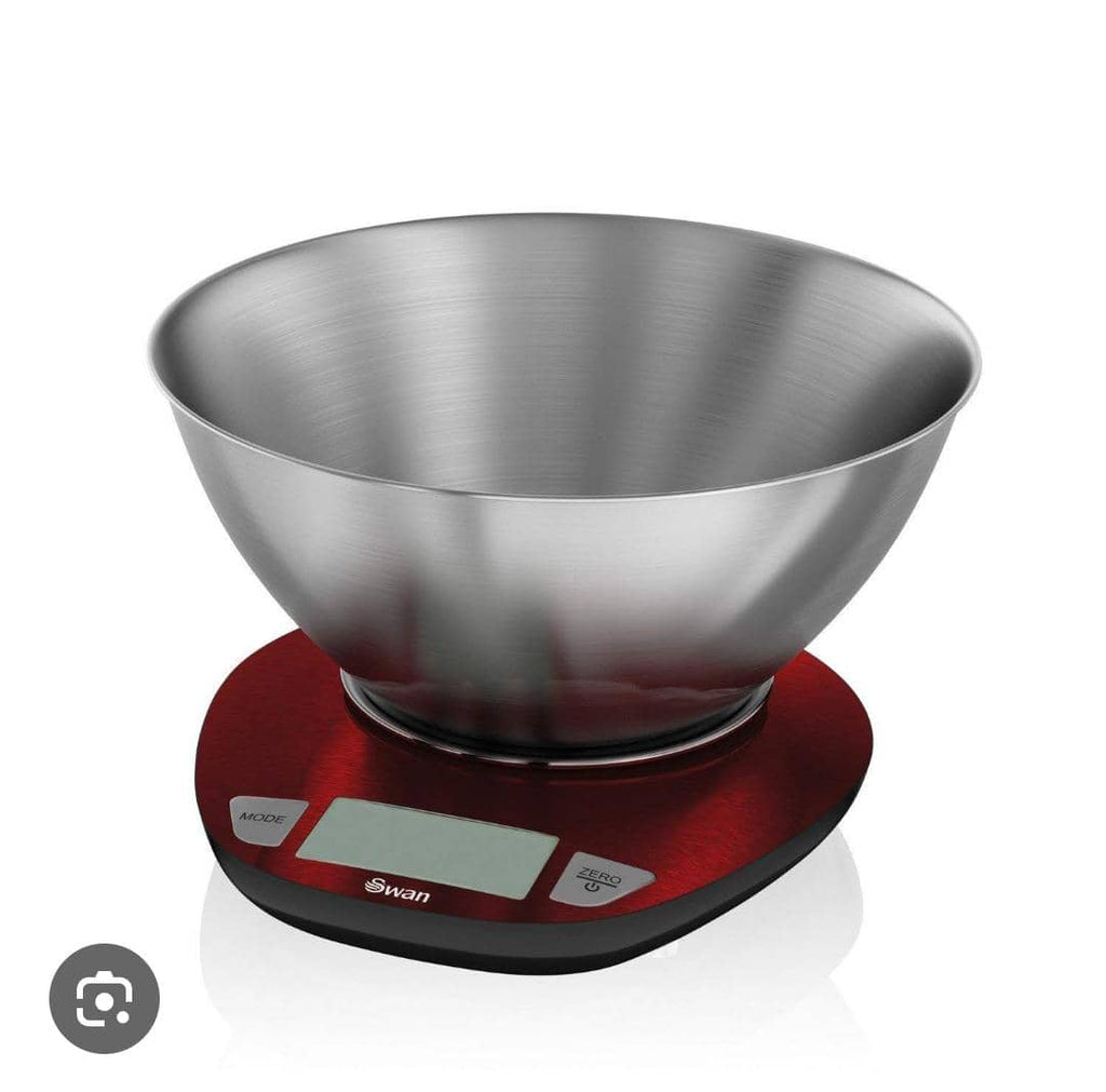 Swan Digital Kitchen Scale – Metallic Red (5kg)
