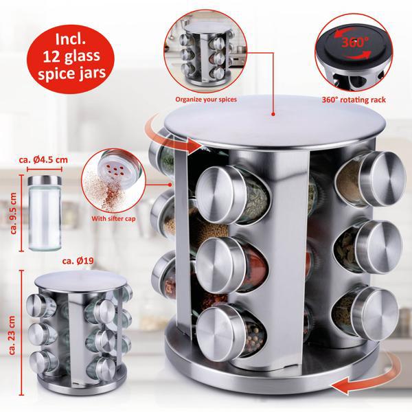 ZhenKang 12-Jar Rotating Spice Carousel