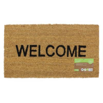 JVL Heavy Duty Welcome PVC Backed Coir Entrance Door Mat - 33.5 x 60cm