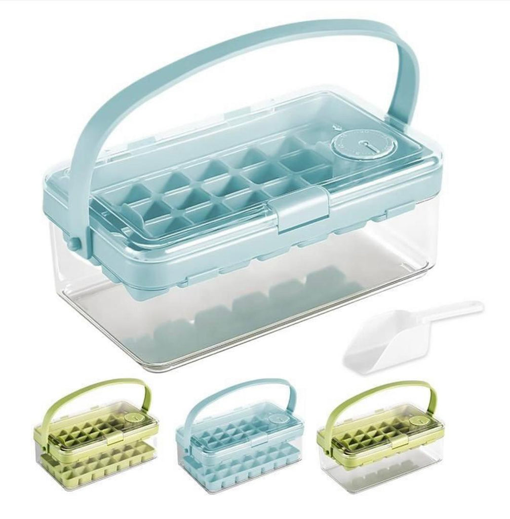 Ice Cube Trays with Lid and Bin — 2 Pack Ice Cube Molds