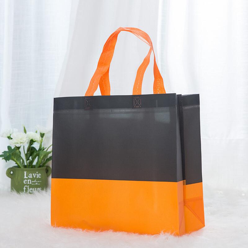 Two-Tone Carrier Bag (Black & Orange) – Pack of 10