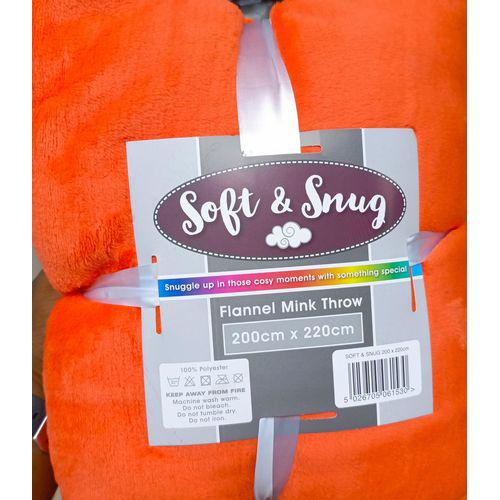 Soft & Snug Flannel Mink Throw (200cm x 220cm)