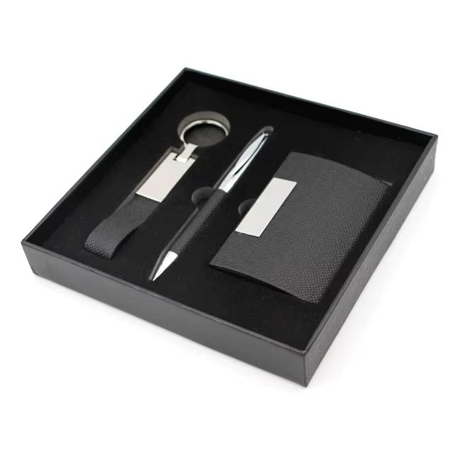 3pcs Corporate Gift Set (Card Holder, Metal Pen & Metal Keychain)