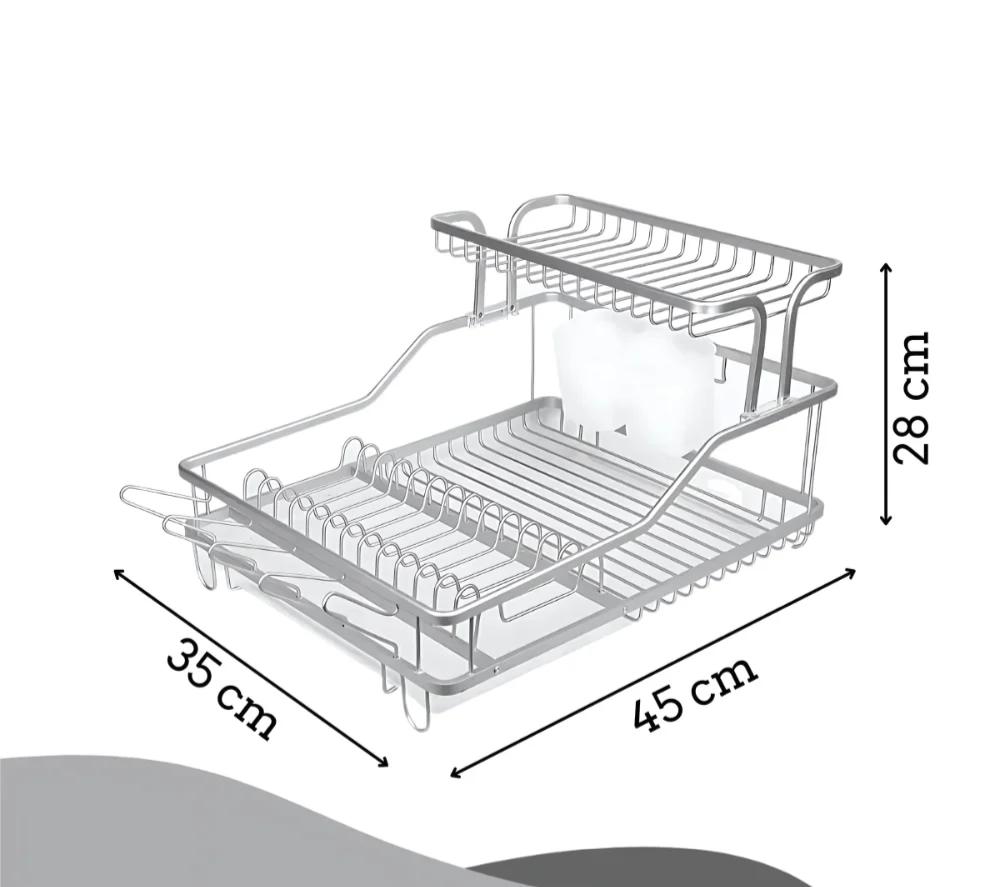 2 Layer Aluminum Dish Rack