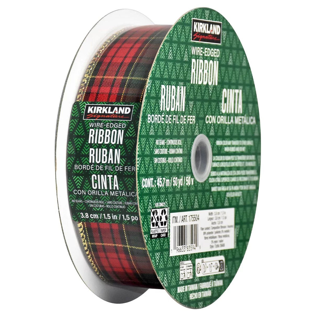 Kirkland Wire-Edged Ribbon – 50 Yards (3.8 cm / 1.5 in / 1,5 po)