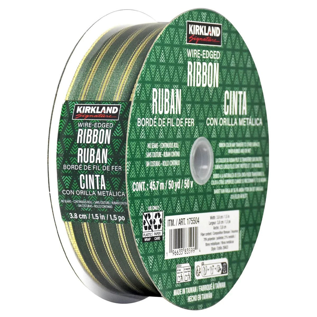 Kirkland Wire-Edged Ribbon – 50 Yards (3.8 cm / 1.5 in / 1,5 po)