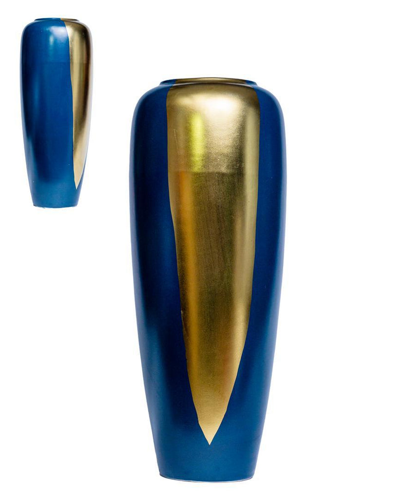 Blue & Gold Ceramic Vase – 50cm