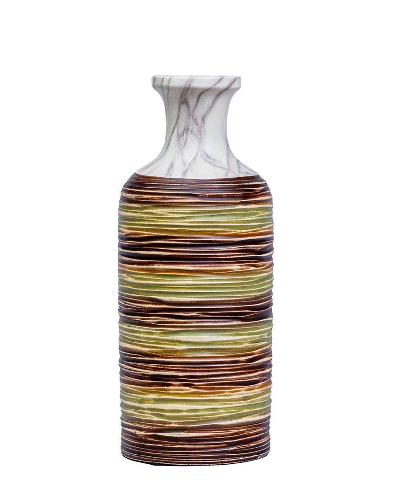 Brown and Mint Green Ceramic Vase – 33cm