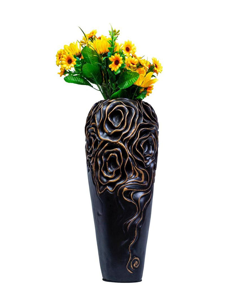Coffee Brown and Gold Vase – 46cm