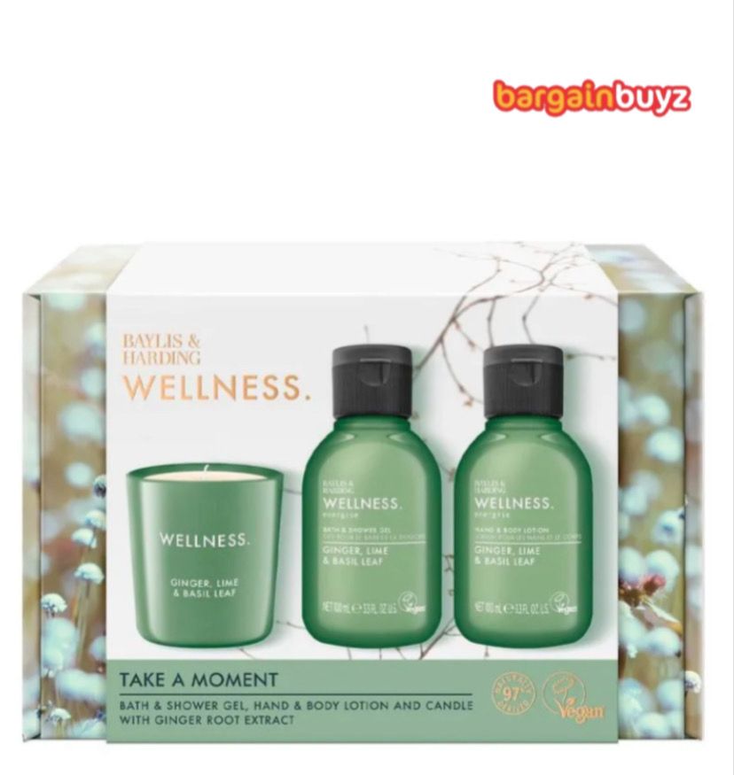 Baylis & Harding Wellness Ginger, Lime & Basil Gift Set (3-Piece)