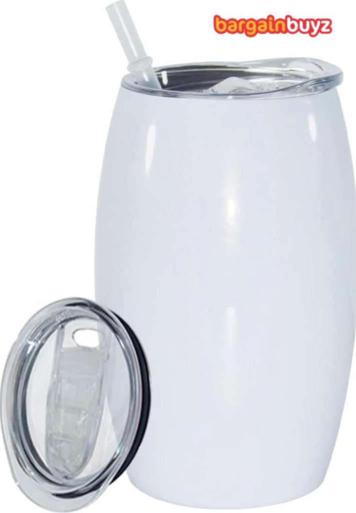 Insulated Stainless Steel Travel Cup – 12 oz (White)