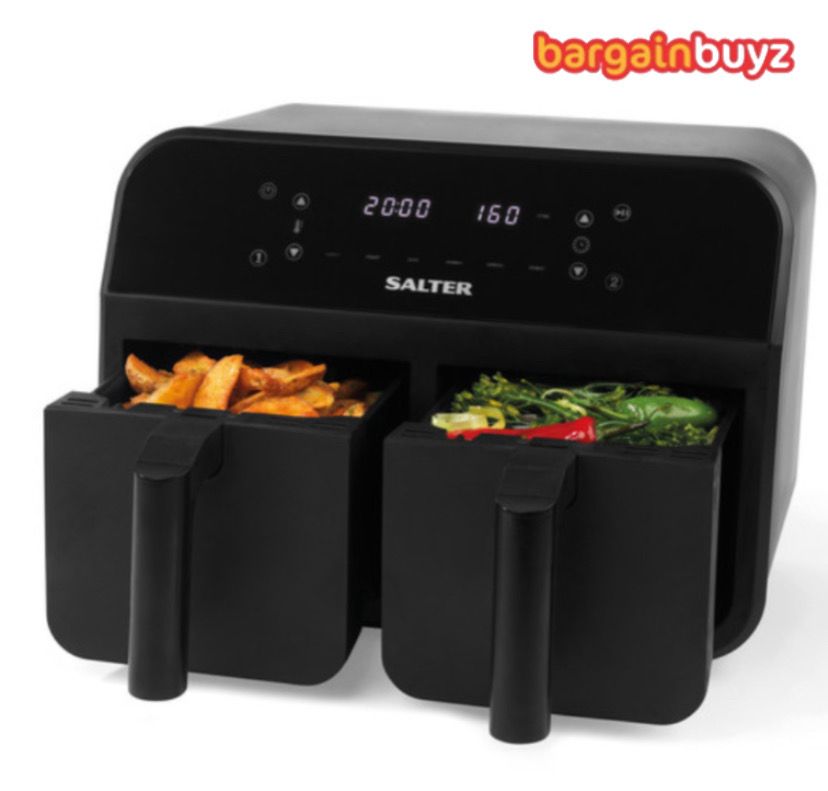 Salter Dual Air 7.4L Air Fryer – Sync & Match Cooking