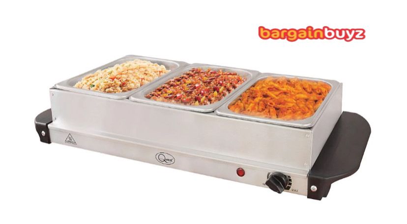 Quest Compact Buffet Server & Warming Tray – 3-Station, 1.2L Each