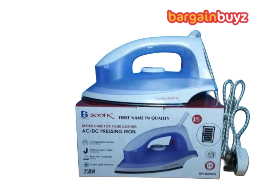 Sonik AC/DC Pressing Iron – 5 Temperature Modes