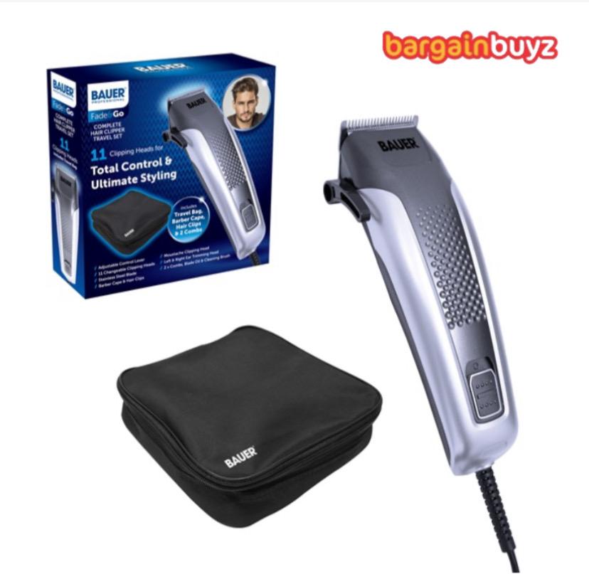 Bauer Professional Fade & Go Hair Clipper – 11 Clipping Heads