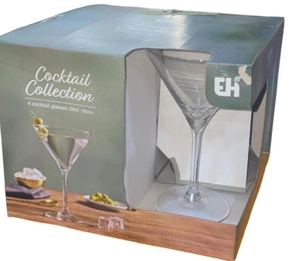 Excellent Houseware Cocktail Collection Cocktail Glasses – Set of 4, 26cl