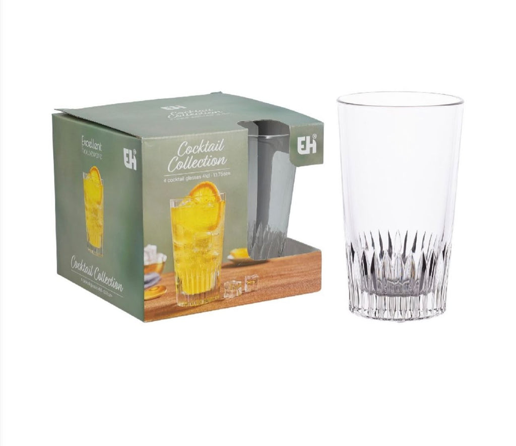Excellent Houseware Cocktail Collection Drinking Glasses – Set of 4, 41cl