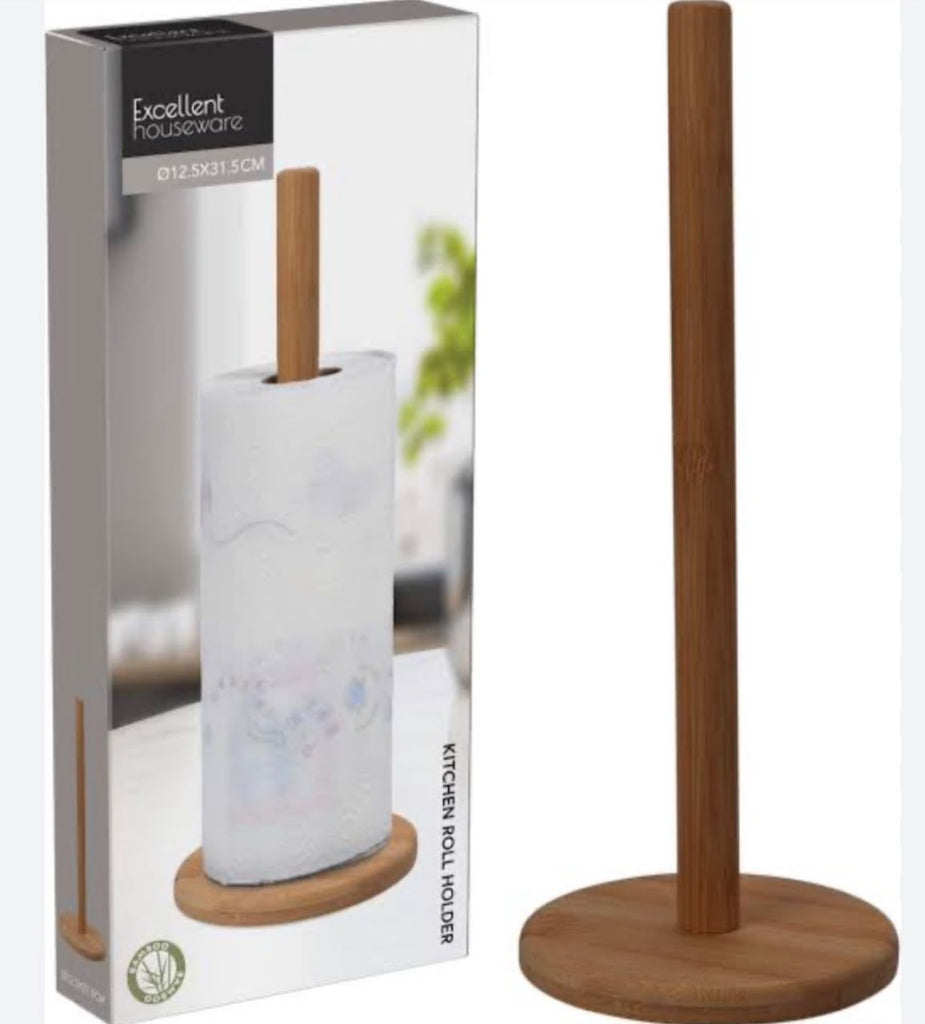 Excellent Houseware Bamboo Kitchen Roll Holder