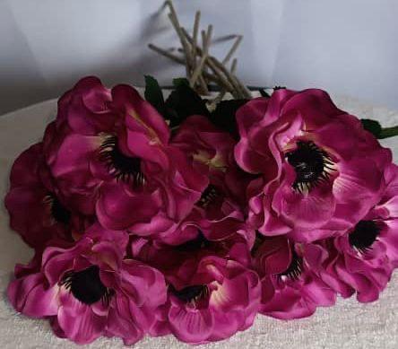 Silk Anemone Stem – Magenta Single Artificial Flower