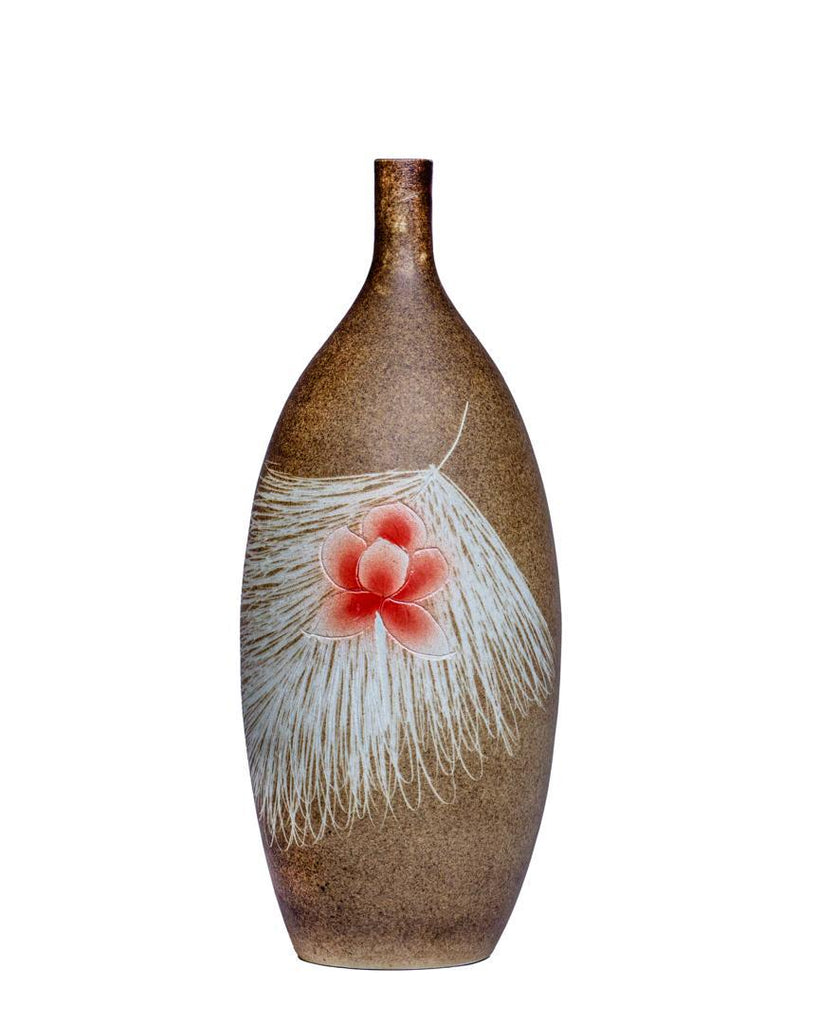 Oval Brown Decorative Vase – 37cm