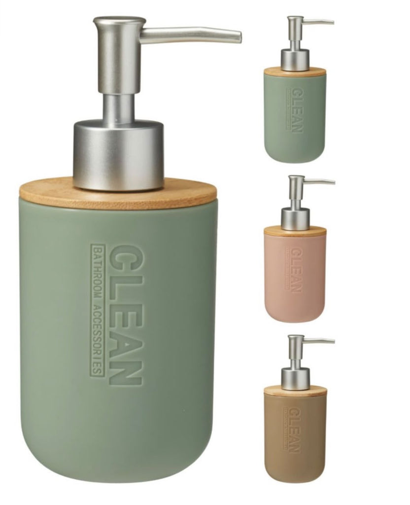 Plastic with Bamboo Soap Dispenser – 300ml