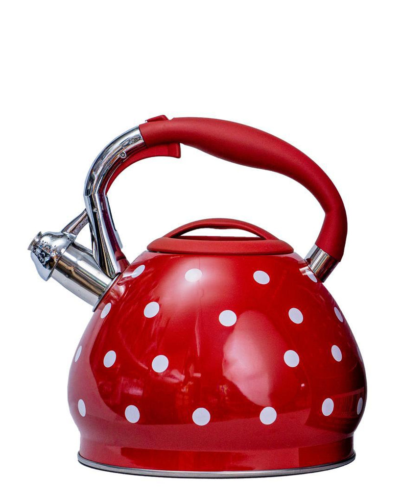 Primal Polka Dot Whistling Kettle – Stylish Stove-Top Kettle with Retro Design
