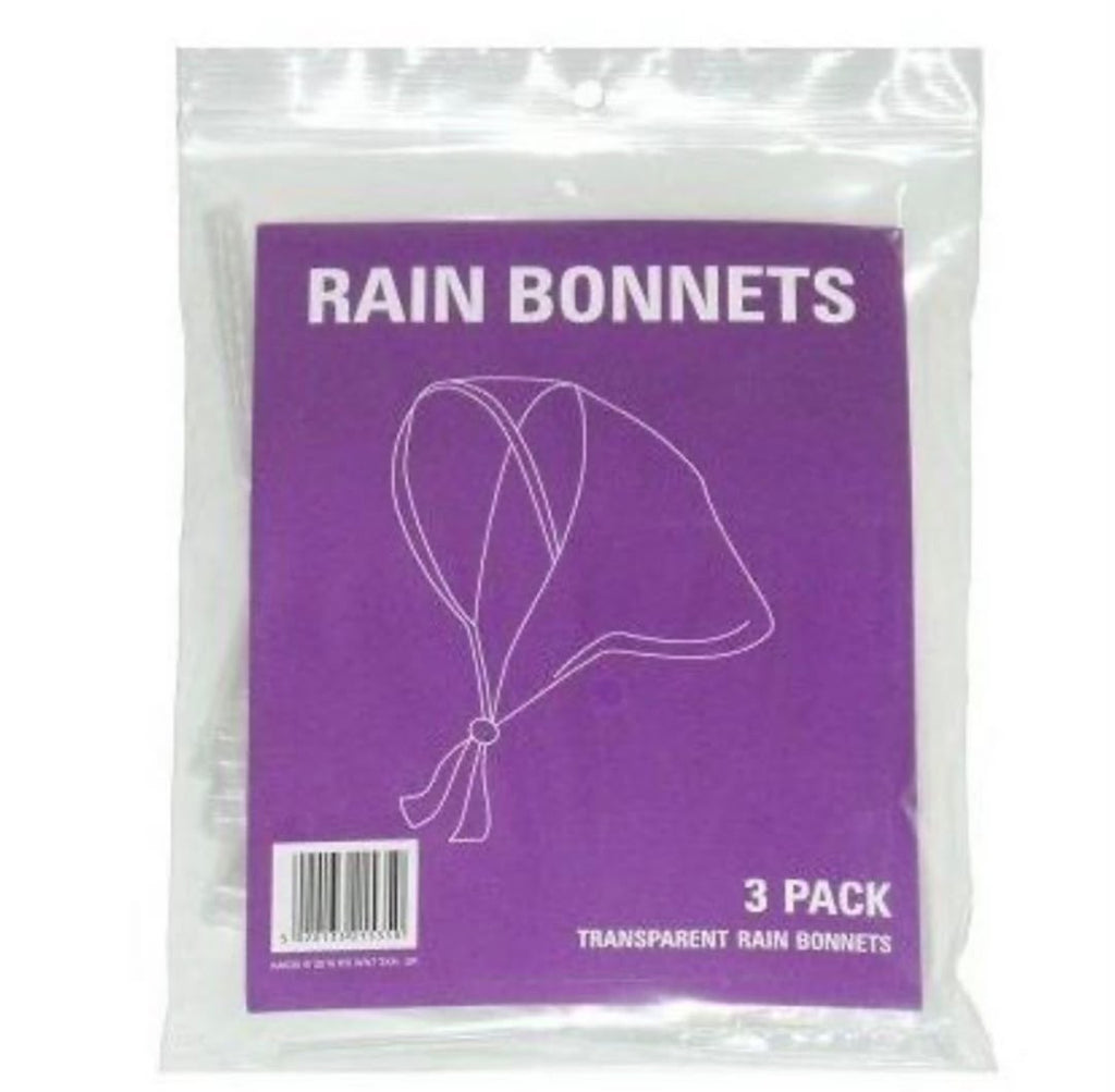 Transparent Rain Bonnets – 3 Pack
